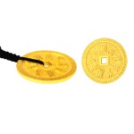 999 Pure Gold Nine-Syllable Mantra Bagua Pendant